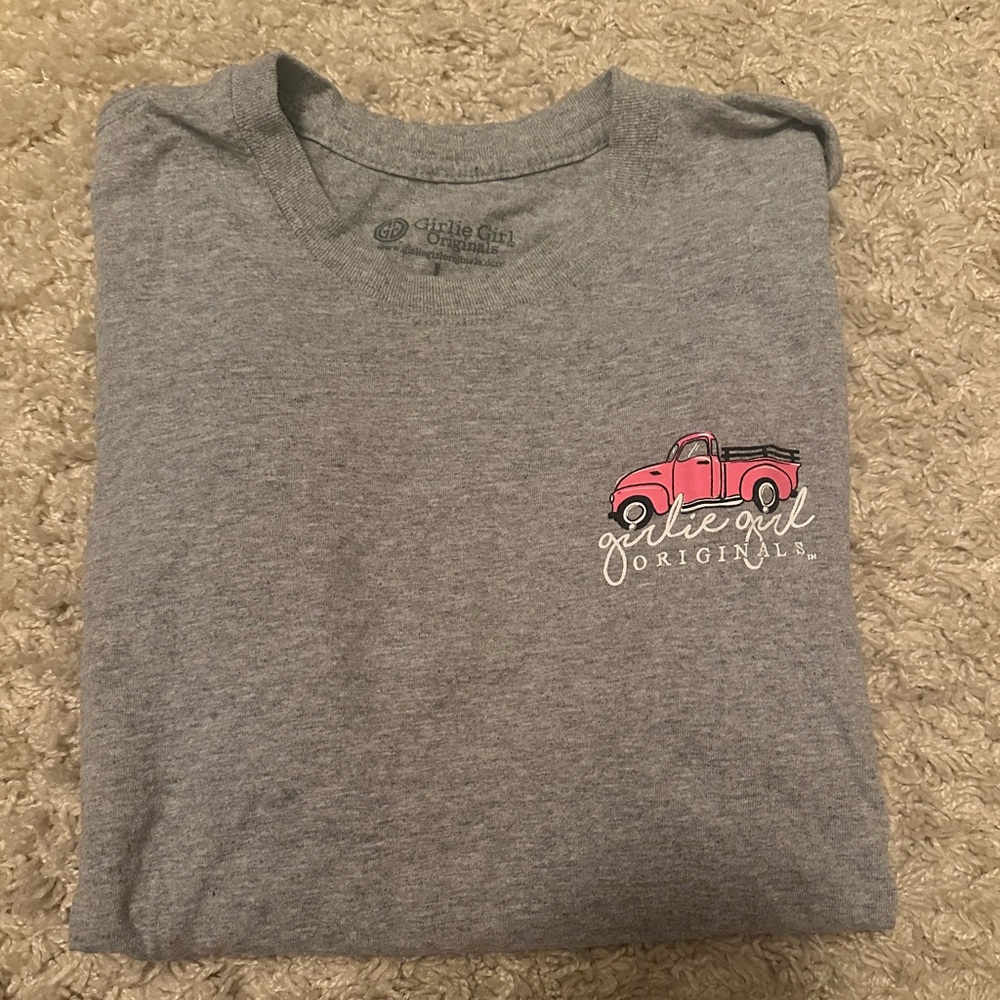 Gray T-Shirt with Pink Truck Design